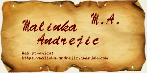 Malinka Andrejić vizit kartica